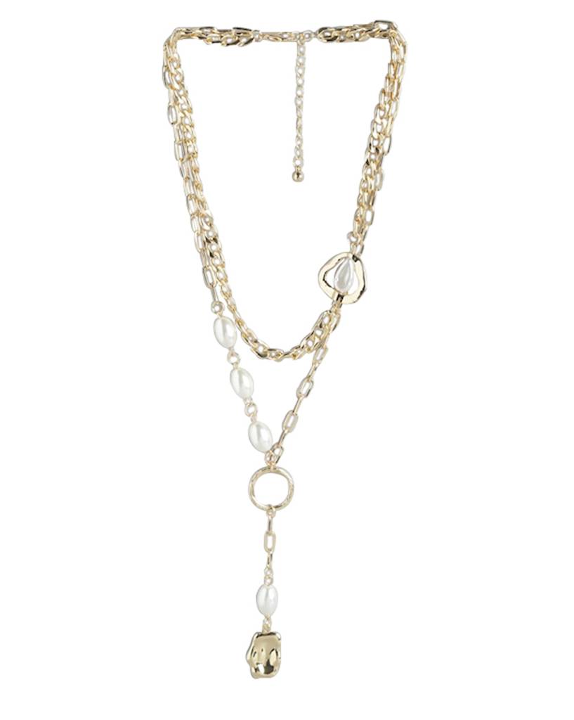 Carlton London, Gold-Plated Pearls-Studded Necklace : FJN4699