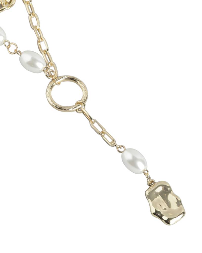 Carlton London, Gold-Plated Pearls-Studded Necklace : FJN4699