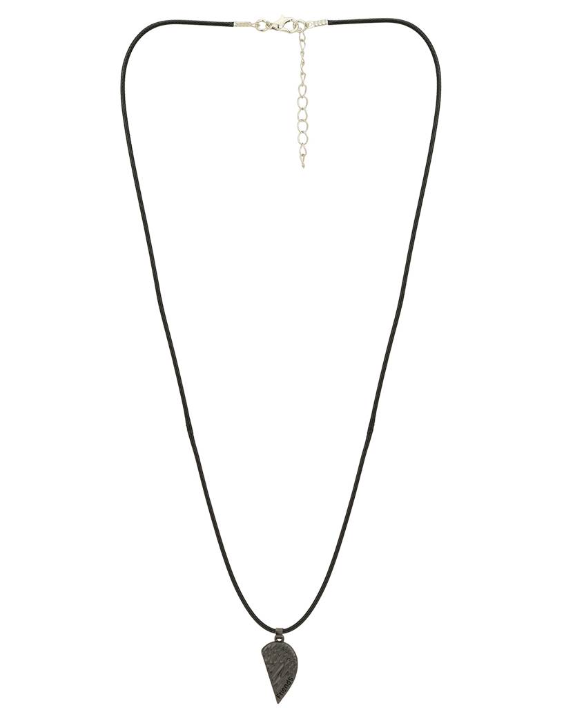 Carlton London Set Of 2 Silver-Plated Heart Shaped Pendants With Chains : FJN4759