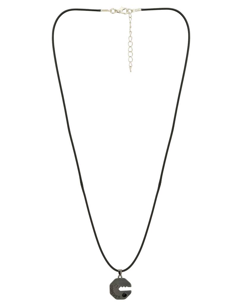 Carlton London Set Of 2 Silver-Plated Contemporary Pendants With Chains : FJN4760