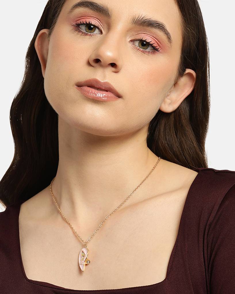 Carlton London Set Of 2 Rose Gold-Plated Heart Shaped Pendants With Chains : FJN4762