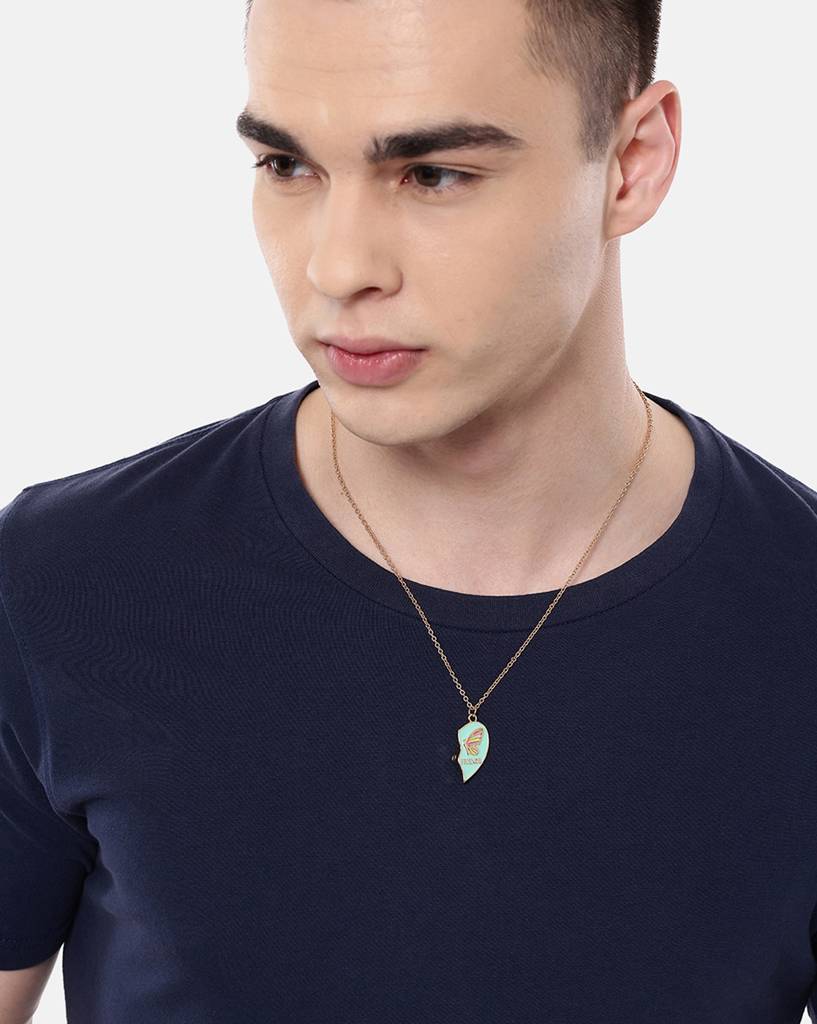 Carlton London Set Of 2 Rose Gold-Plated Heart Shaped Pendants With Chains : FJN4762