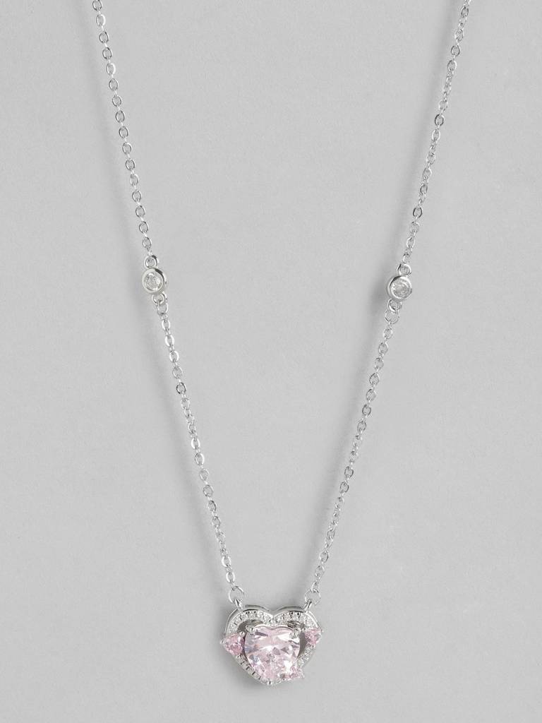 Brass Silver-Plated Necklace : FJN4764