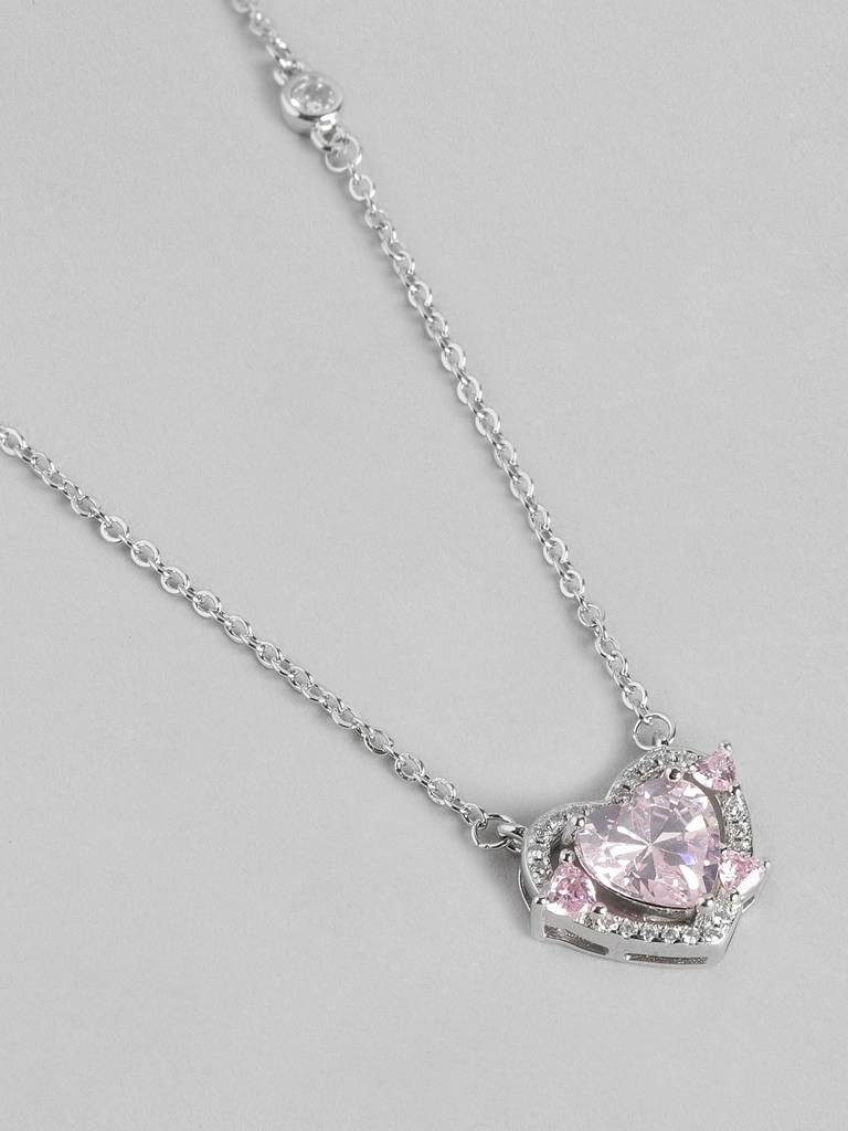 Brass Silver-Plated Necklace : FJN4764