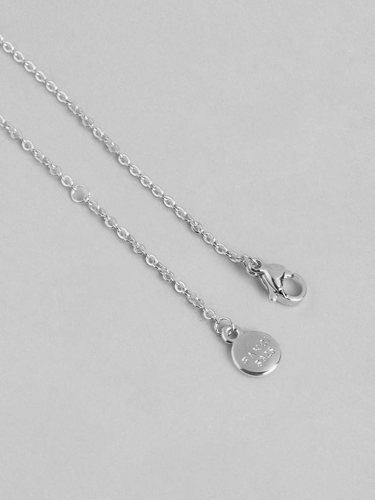 Brass Silver-Plated Necklace : FJN4764