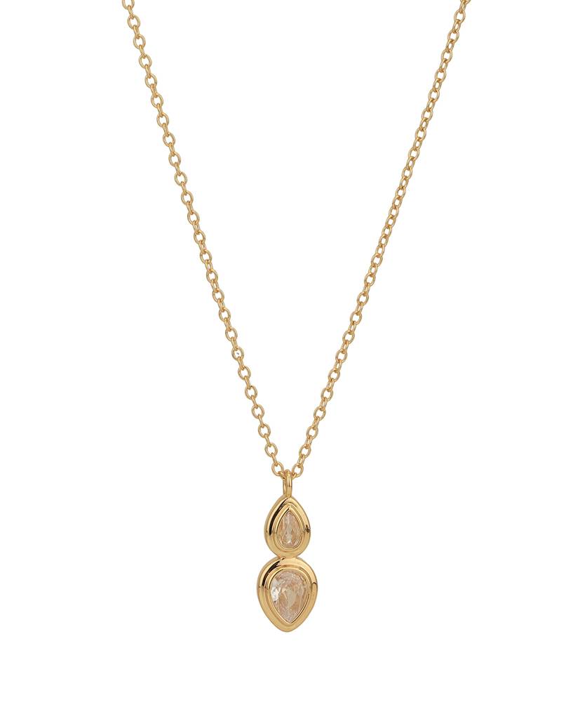 Carlton London Gold-Plated Cz Contemporary Pendants With Chains : FJN4767