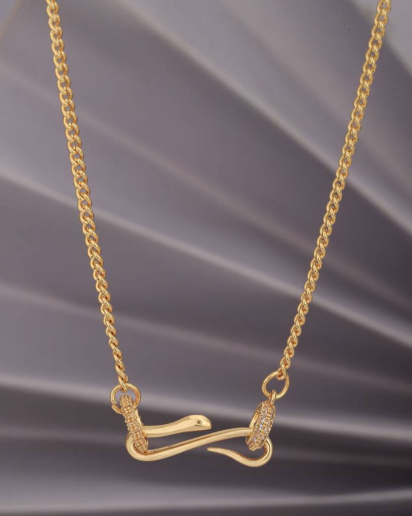 Carlton London Brass Gold-Plated Necklace : FJN4771