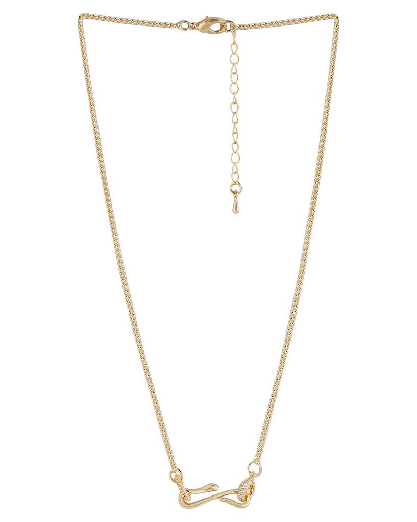 Carlton London Brass Gold-Plated Necklace : FJN4771