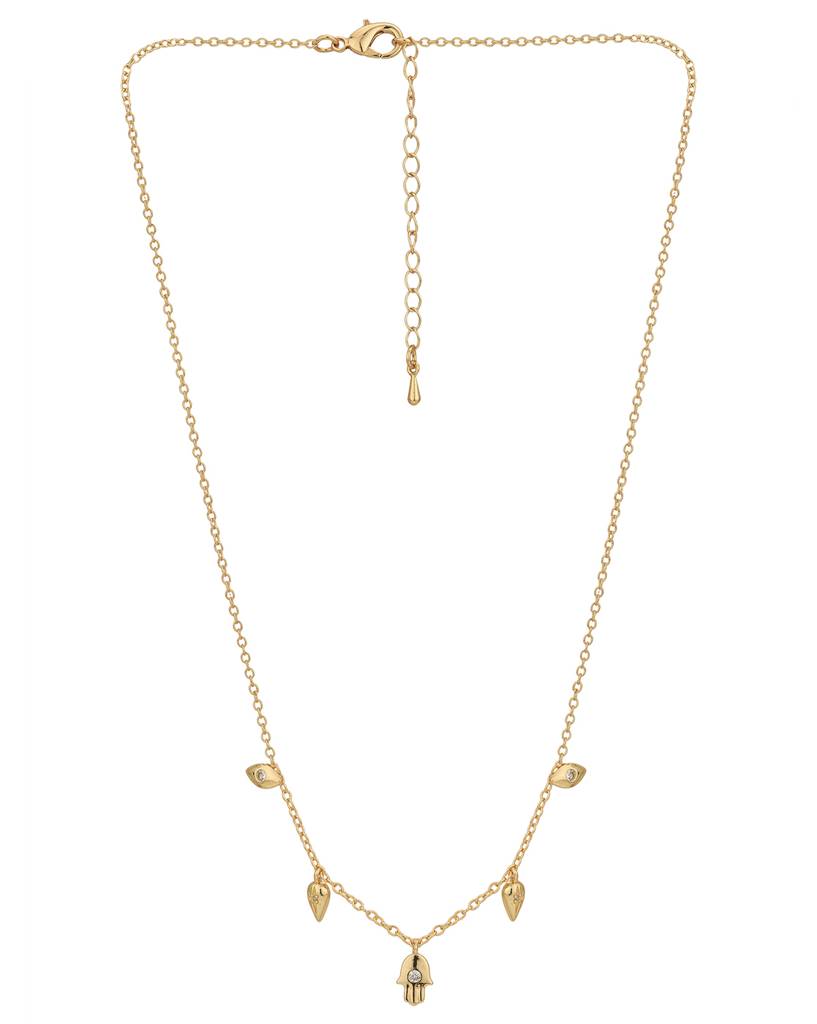 Carlton London Gold-Plated Cz Necklace : FJN4772