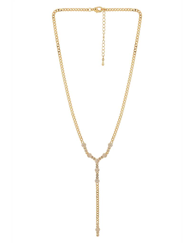 Carlton London Premium Gold-Plated Cz Necklace : FJN4775