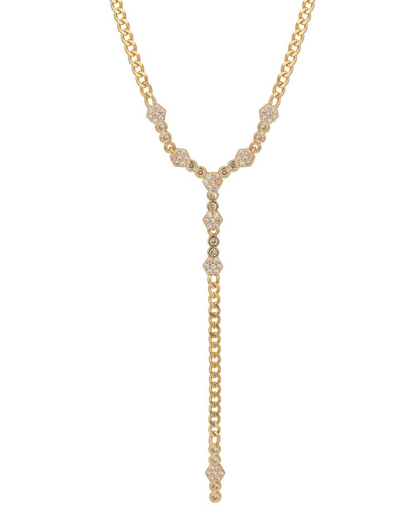 Carlton London Premium Gold-Plated Cz Necklace : FJN4775