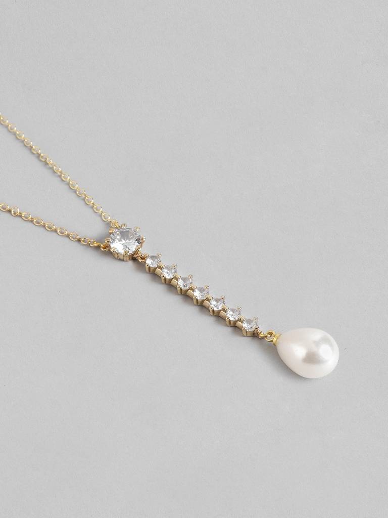 Premium Gold-Plated Pearl Necklace : FJN4776