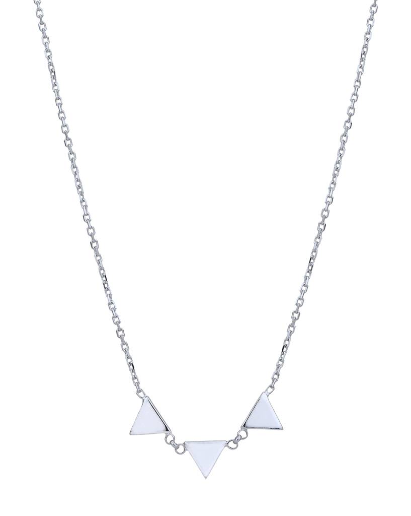 Carlton London Rhodium Plated Triangle Shape Necklace : FJN4809