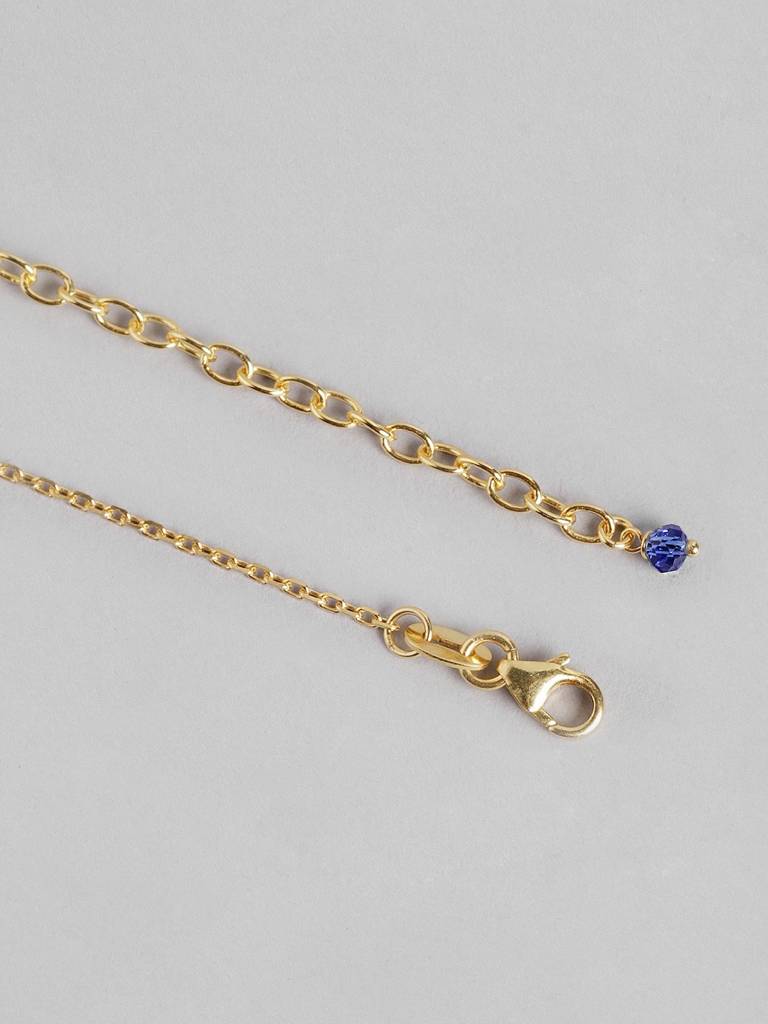 18Kt Gold Plated Dangling Bar Lariat Necklace : FJN4825