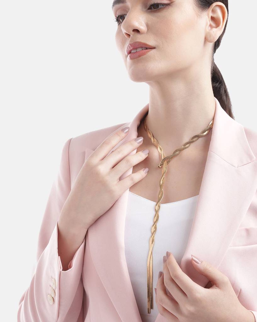 Carlton London- Rose Gold-Plated Necklace : FJN4898