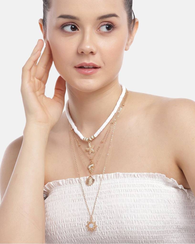 Carlton London ,Set Of 4 Rose Gold-Plated Necklaces : FJN4902