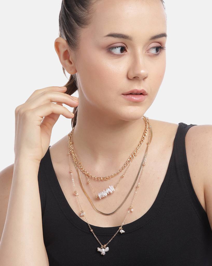 Carlton London Set Of 4 Rose Gold-Plated Necklaces : FJN4904