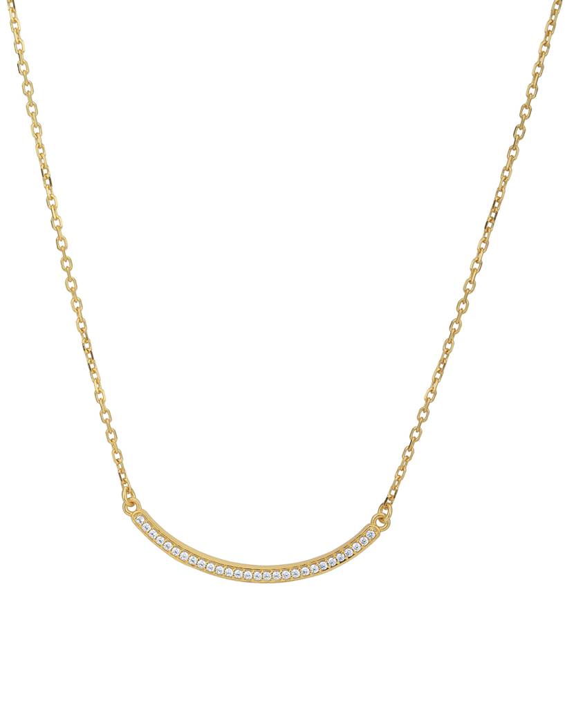 Carlton London 18Kt Gold-Plated Cz Bar Necklace : FJN4917