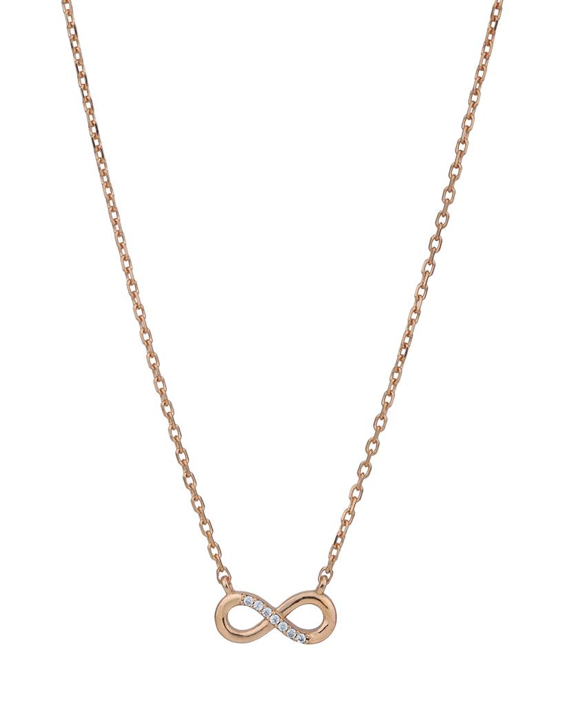 Carlton London 18Kt Rose Gold Plated With Cz Infinity Necklacel : FJN5001