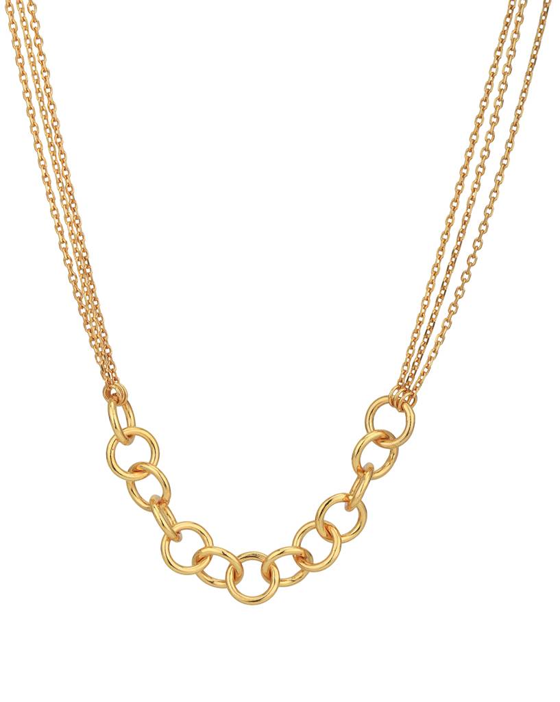 Carlton London 18Kt Gold Plated Double Chain Link Necklace : FJN5006