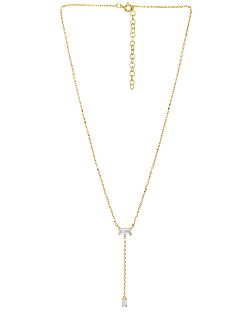 Carlton London 18Kt Gold Plated With Cz Lariat Necklace : FJN5011