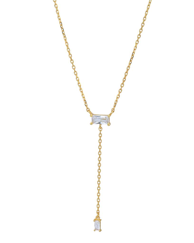 Carlton London 18Kt Gold Plated With Cz Lariat Necklace : FJN5011