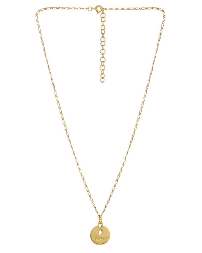 Carlton London 18Kt Gold Plated Infininty With Love Texture Pendant And Chain : FJN5028
