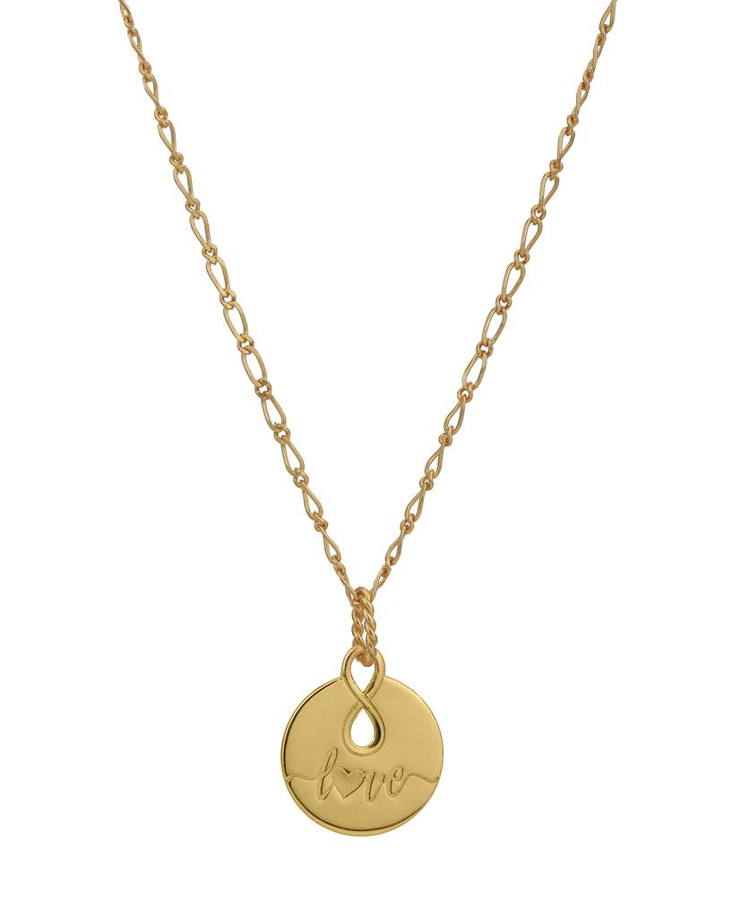 Carlton London 18Kt Gold Plated Infininty With Love Texture Pendant And Chain : FJN5028