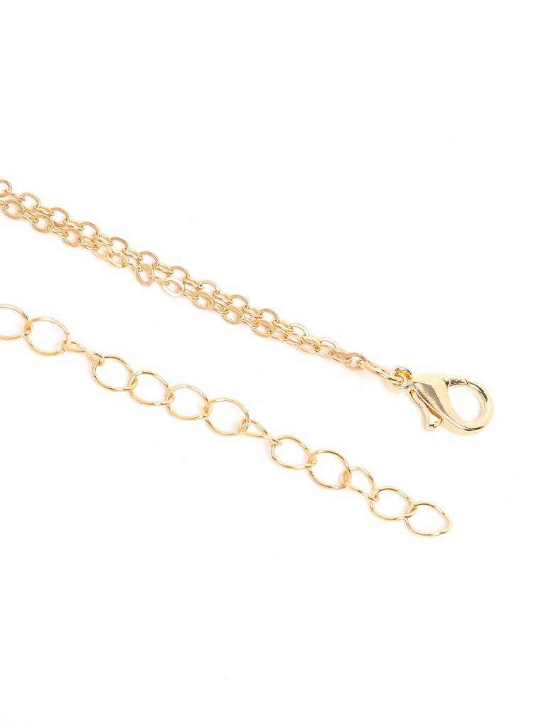Rose Gold Plated Multiple Butterfly Double Chain Necklace : FJN5393