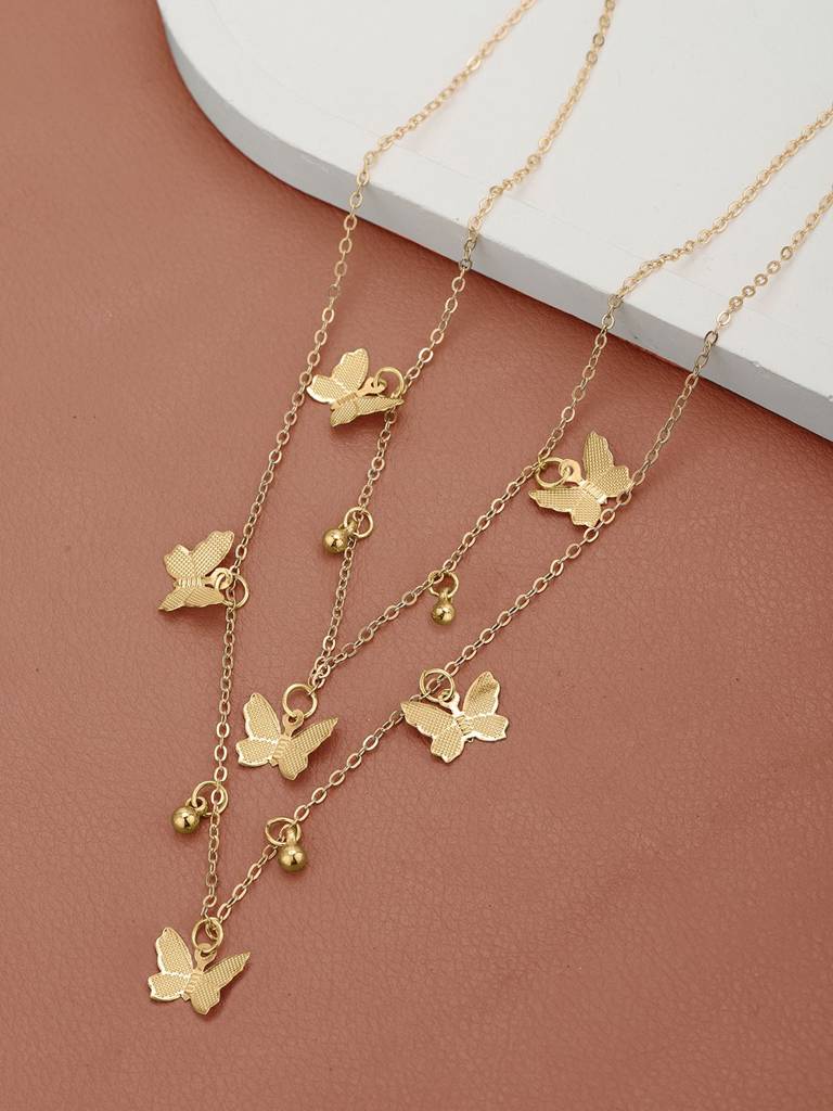 Chain Necklace Gold Double Plated Necklace Double Plated Heart Name  Necklace – Tres Colori Jewelry