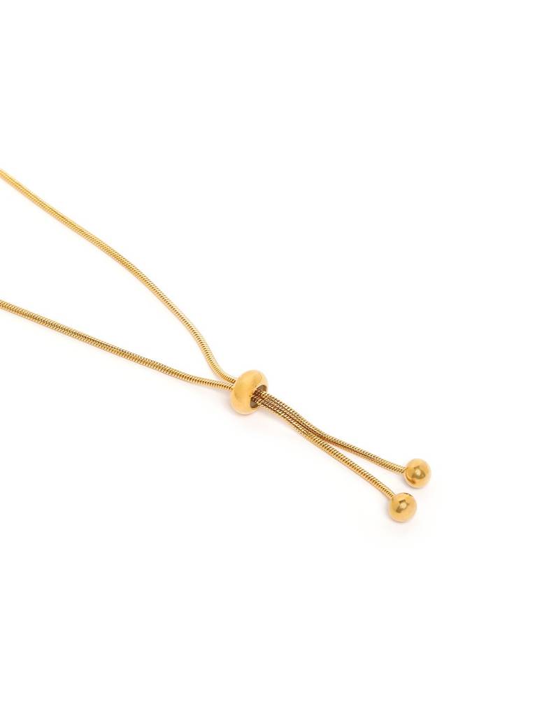 Gold Plated Oxidised Snake Chain Adjustable Necklace : FJN5396