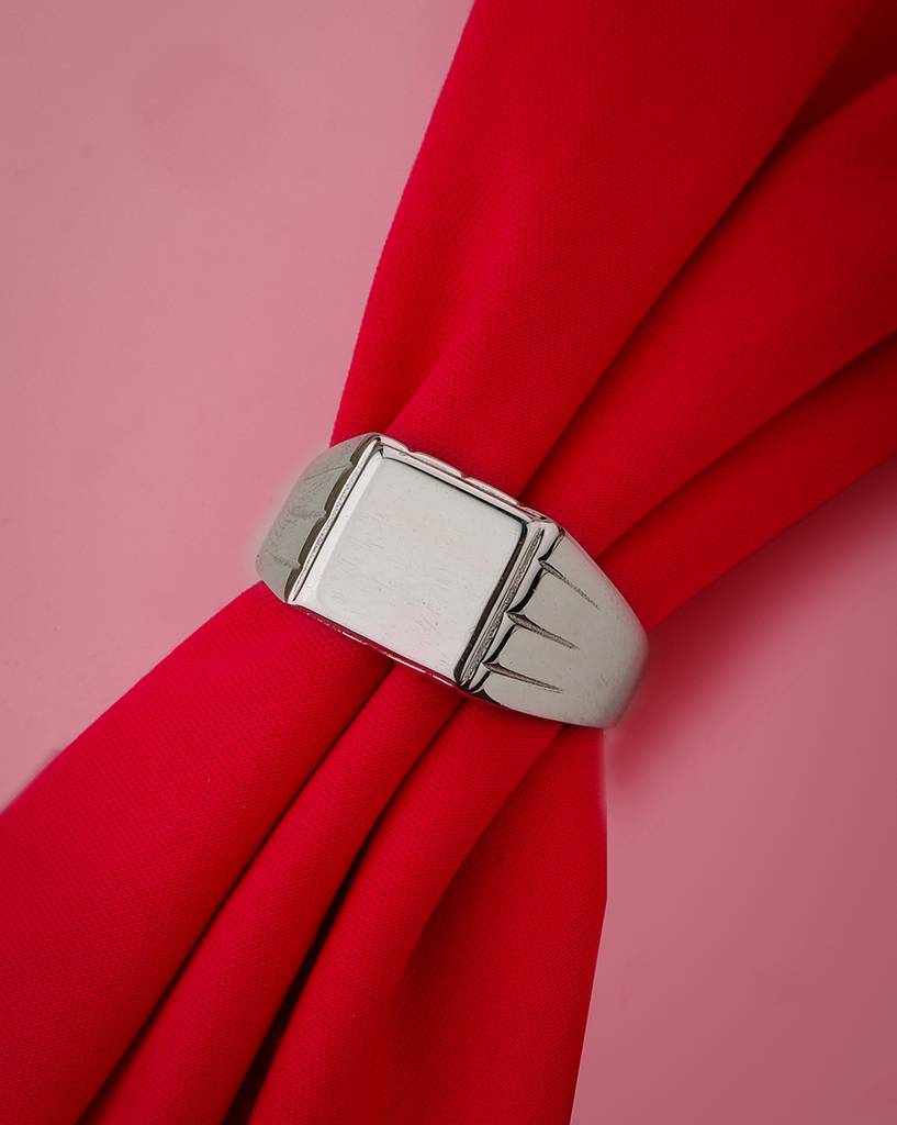 Carlton London Silver-Toned Rhodium-Plated Handcrafted Finger Rings : FJR3735