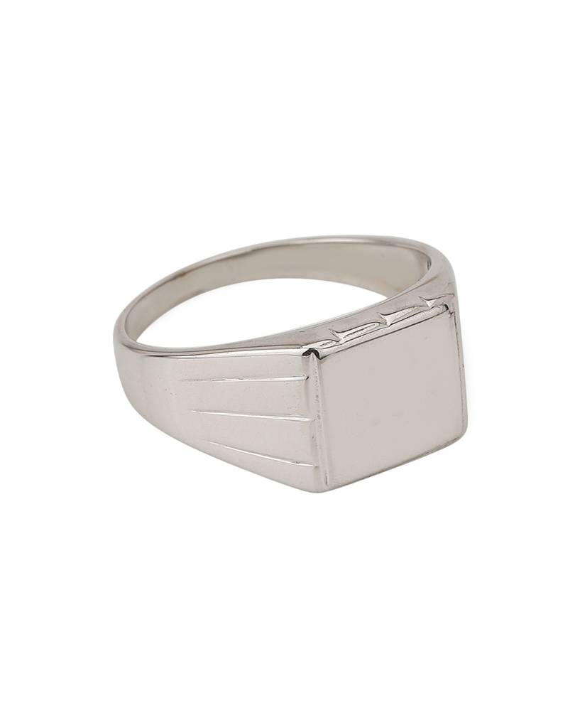 Carlton London Silver-Toned Rhodium-Plated Handcrafted Finger Rings : FJR3735