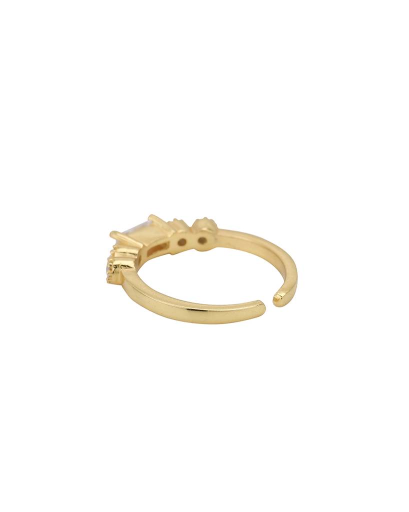Carlton London Gold-Plated Cz Studded Adjustable Finger Ring : FJR3914