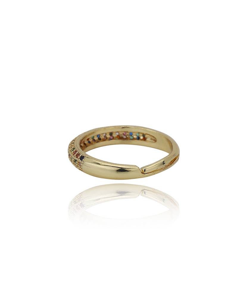 Women Gold-Plated Stone Studded Adjustable Finger Ring | Women Gold ...
