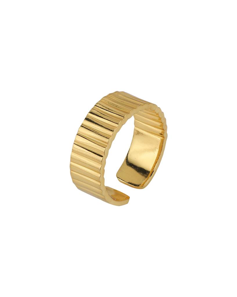 Carlton London Set Of 2 Gold-Plated Adjustable Couple Finger Rings : FJRS4268