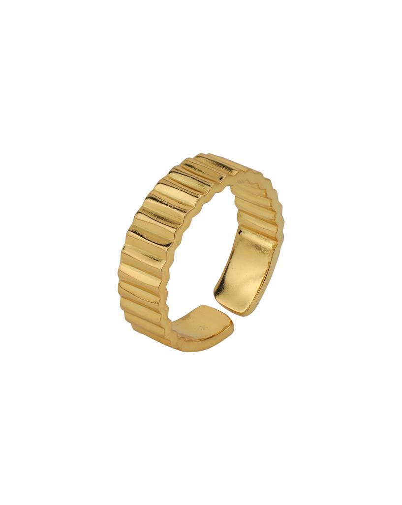 Carlton London Set Of 2 Gold-Plated Adjustable Couple Finger Rings : FJRS4268