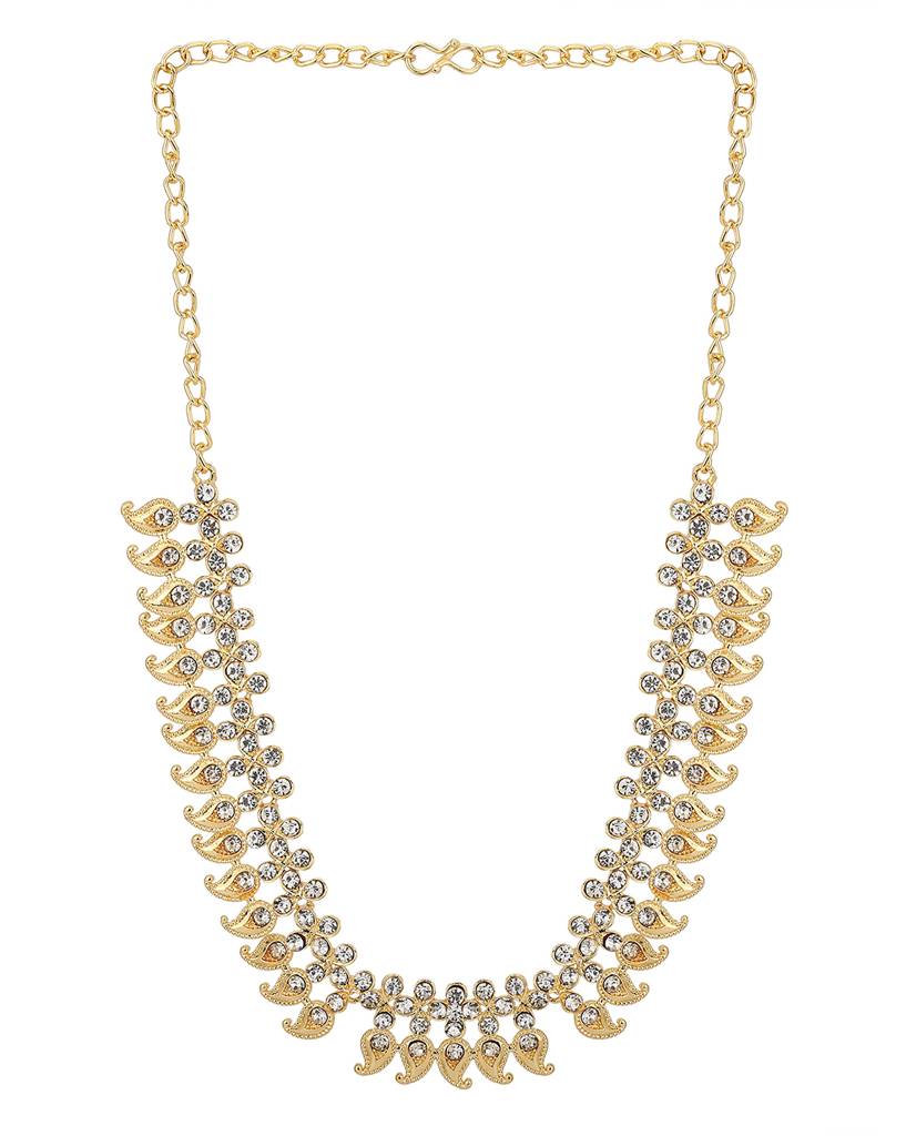 Carlton London Gold-Plated Cz-Studded Handcrafted Jewellery Set : FJS2749