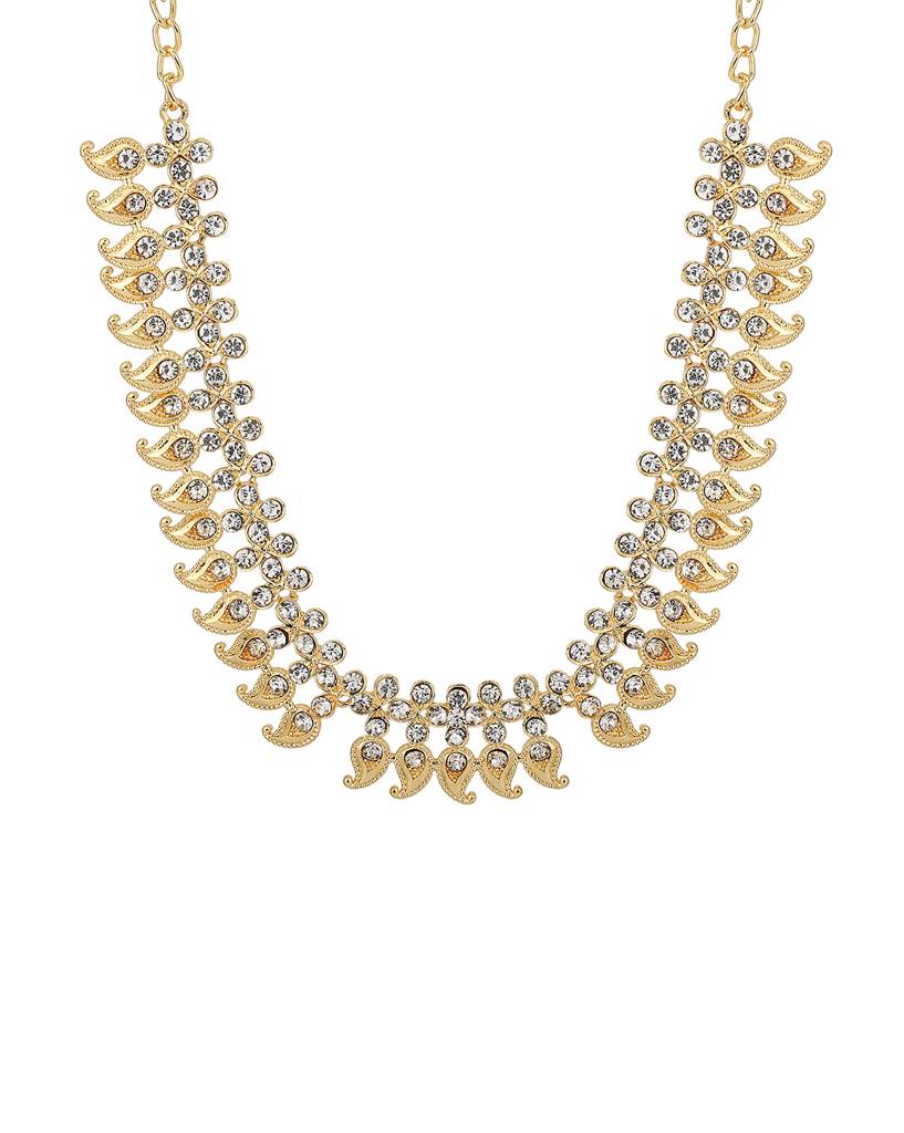 Carlton London Gold-Plated Cz-Studded Handcrafted Jewellery Set : FJS2749