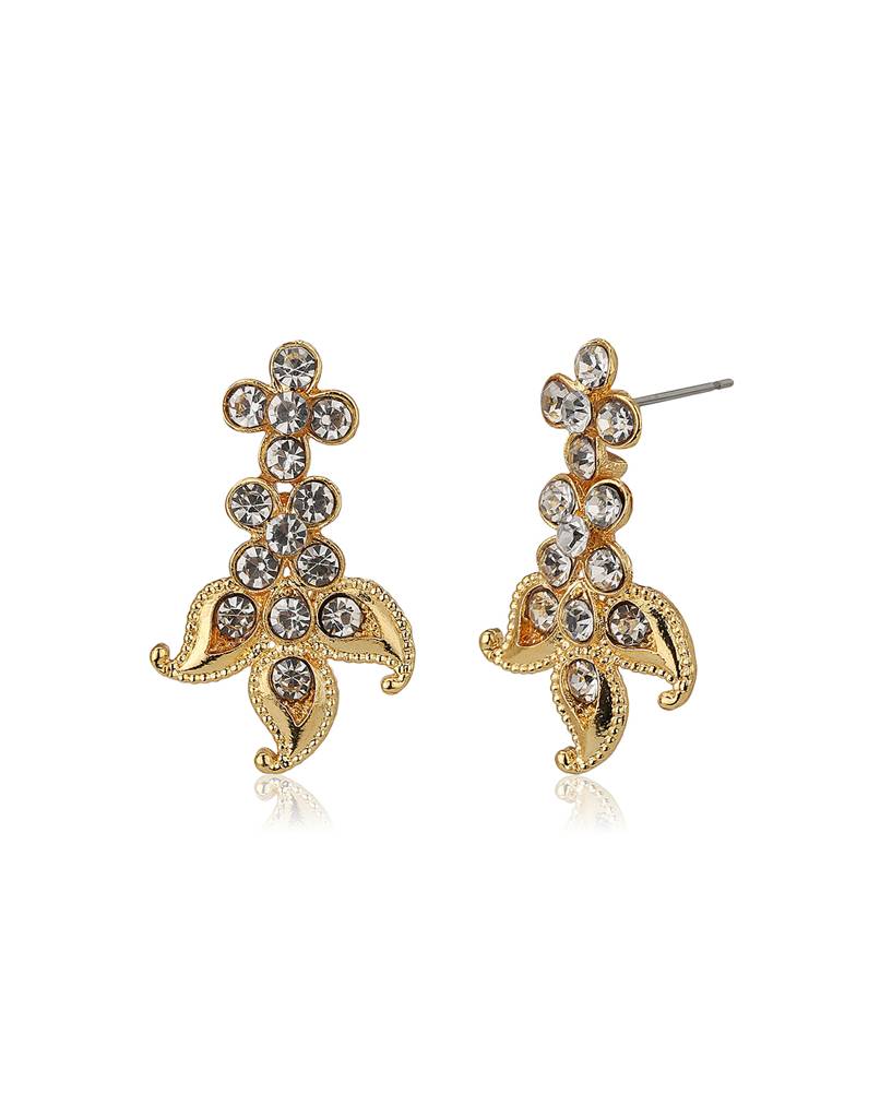 Carlton London Gold-Plated Cz-Studded Handcrafted Jewellery Set : FJS2749