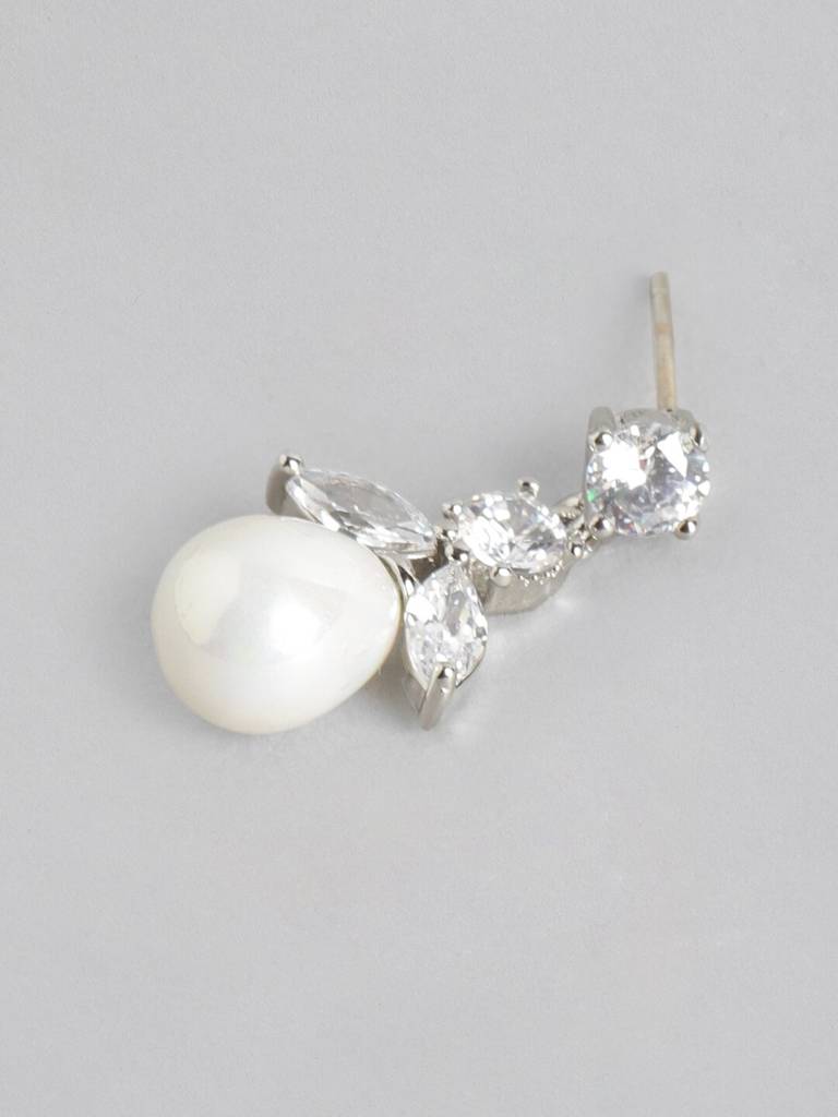 White & Silver-Toned Rhodium-Plating Jewellery Set : FJS3330
