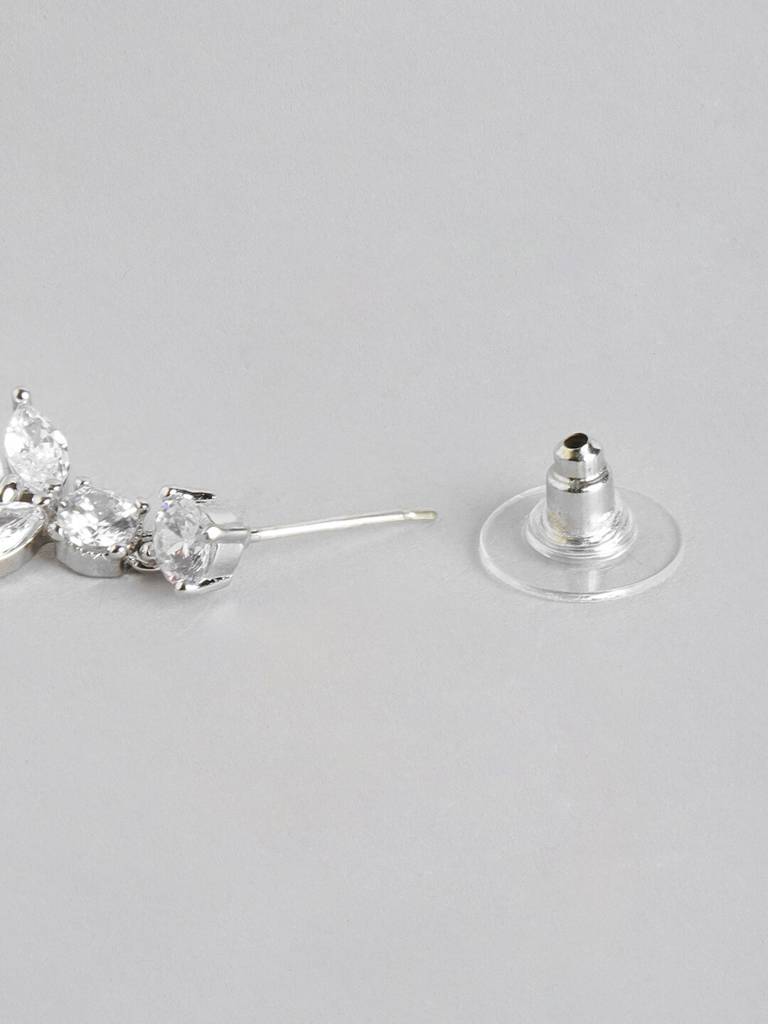 White & Silver-Toned Rhodium-Plating Jewellery Set : FJS3330