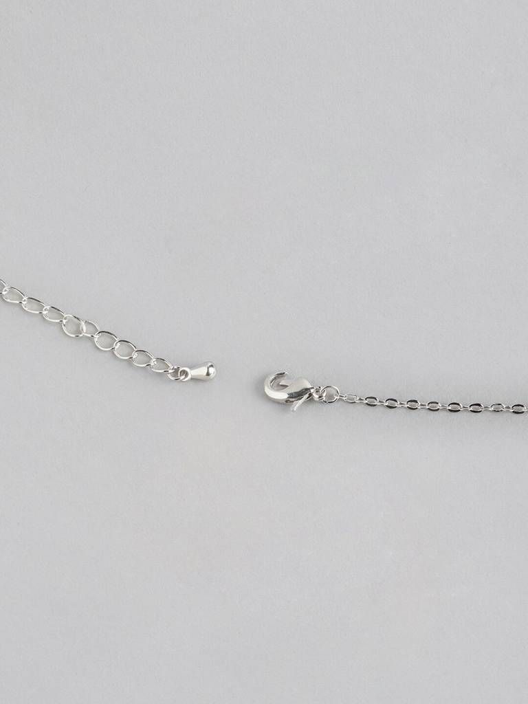 White & Silver-Toned Rhodium-Plating Jewellery Set : FJS3330