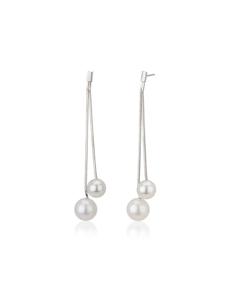 Carlton London Women Silver & White Pearls Jewellery Set : FJS3467
