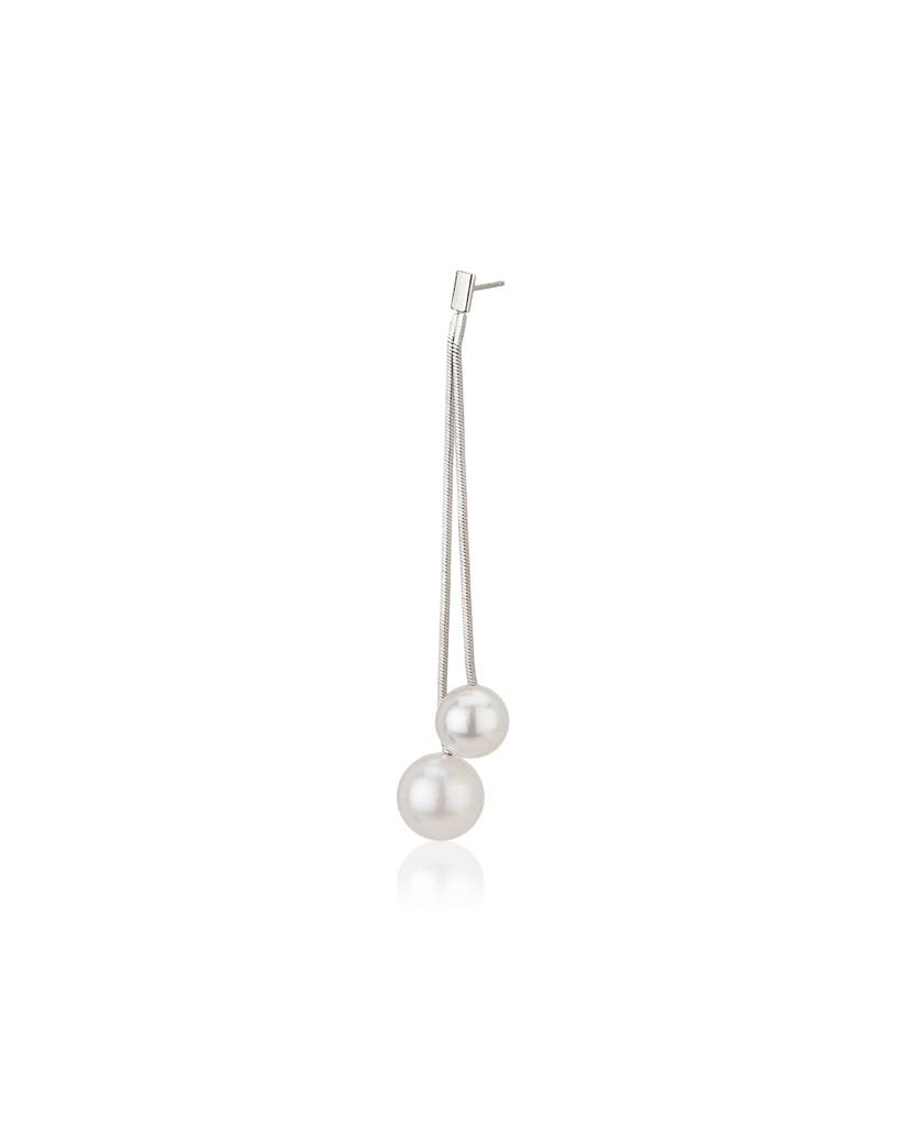 Carlton London Women Silver & White Pearls Jewellery Set : FJS3467