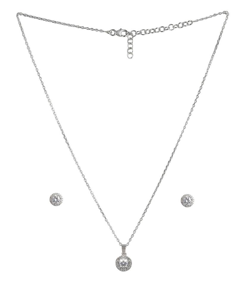 Women Silver Cz Jewellery Set : FJS3472
