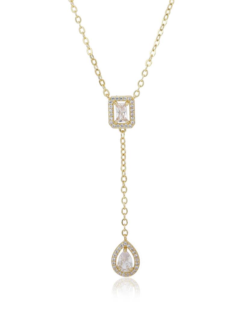 Carlton London Premium Gold-Plated Cz Studded & Beaded Jewellery Set : FJS4155