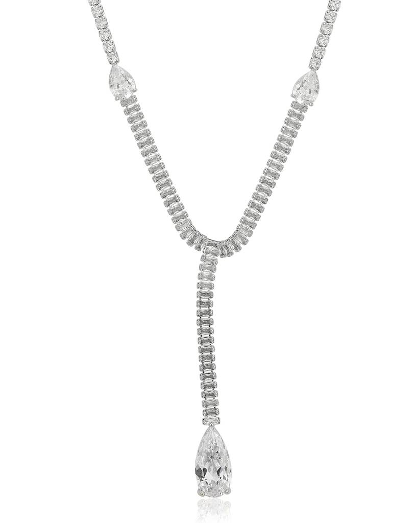 Carlton London Premium Rhodium-Plated Cz Jewellery Set : FJS4461