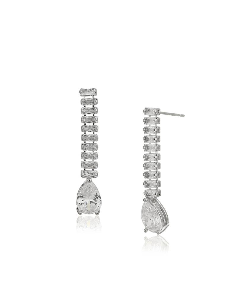 Carlton London Premium Rhodium-Plated Cz Jewellery Set : FJS4461
