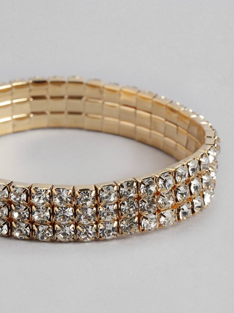 Women Gold-Plated Cz-Studded Jewellery Set : FJS4581
